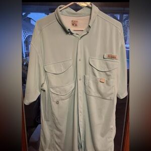 Columbia Men’s Vented Fishing Shirt Size XLarge Teal